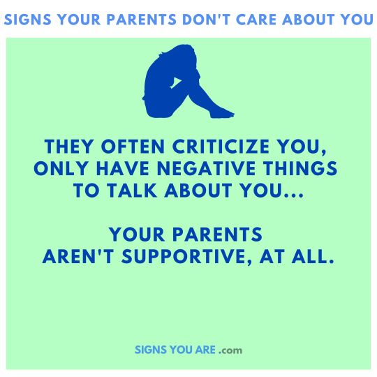 Signs Your Parents Don't Care About You