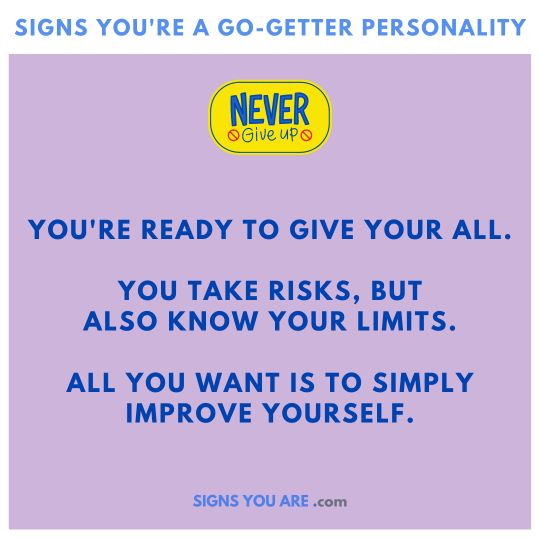 Signs of go-getter personality