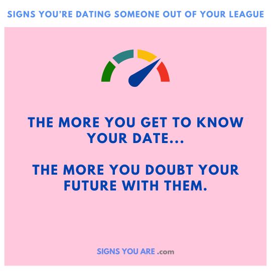 signs of dating someone out of your league