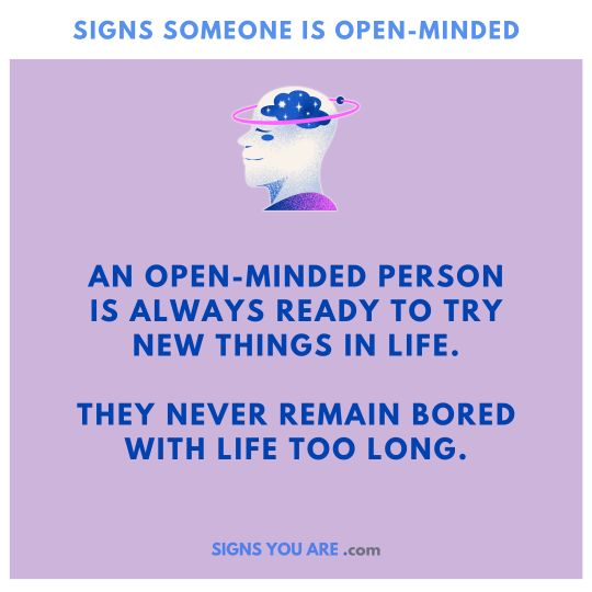 Signs of open-minded person