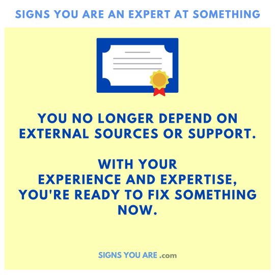 Signs you become an expert