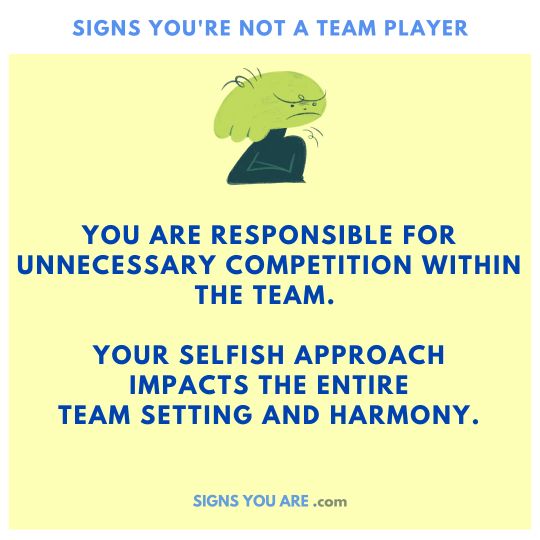 Signs of bad team player