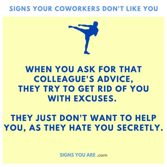 signs your colleagues don't like you